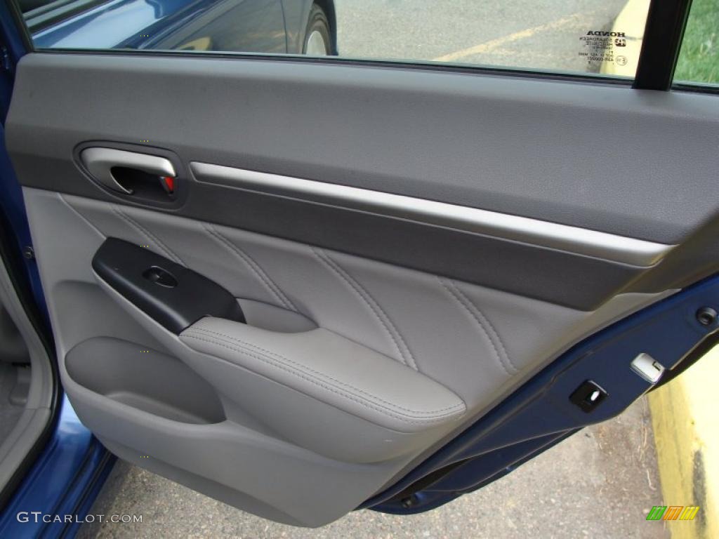 2008 Civic EX-L Sedan - Atomic Blue Metallic / Gray photo #28
