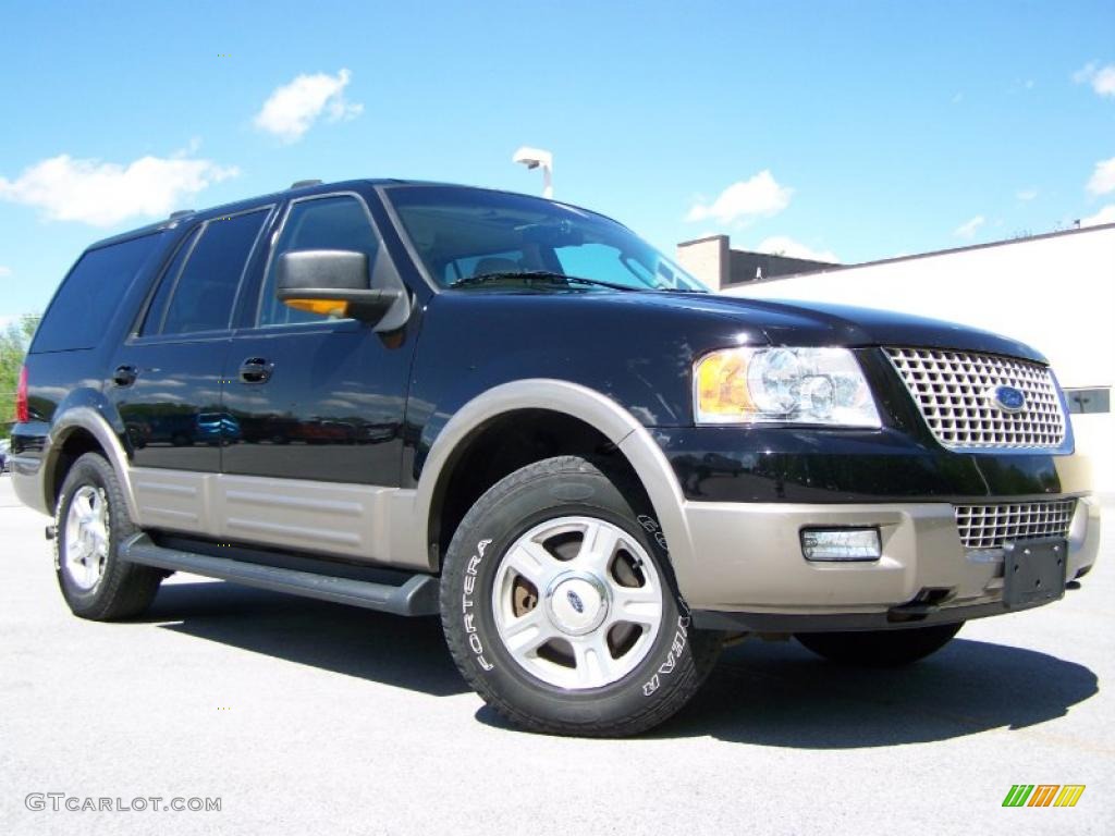 2003 Expedition Eddie Bauer 4x4 - Black Clearcoat / Medium Parchment photo #1