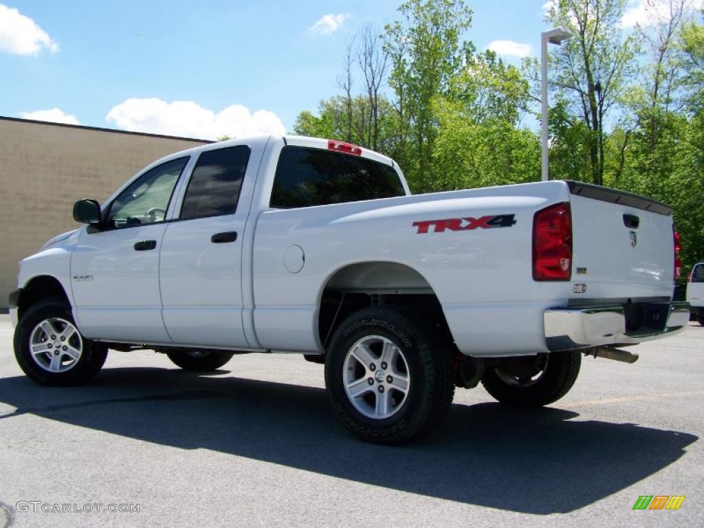 2008 Ram 1500 TRX4 Quad Cab 4x4 - Bright White / Medium Slate Gray photo #3