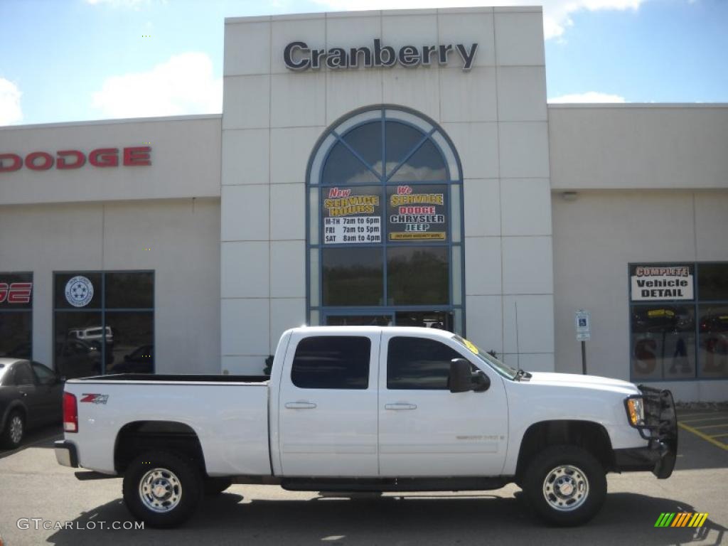 2008 Sierra 2500HD SLE Z71 Crew Cab 4x4 - Summit White / Dark Titanium photo #1