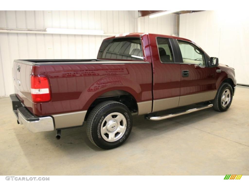 2006 F150 XLT SuperCab - Dark Toreador Red Metallic / Tan photo #5