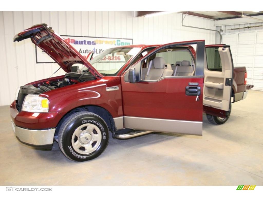 2006 F150 XLT SuperCab - Dark Toreador Red Metallic / Tan photo #53