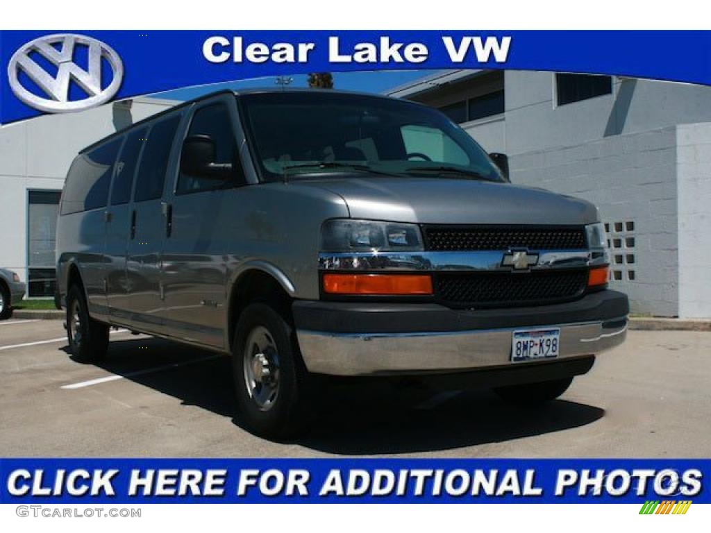 2003 Express 3500 Extended Passenger Van - Light Pewter Metallic / Medium Dark Pewter photo #1