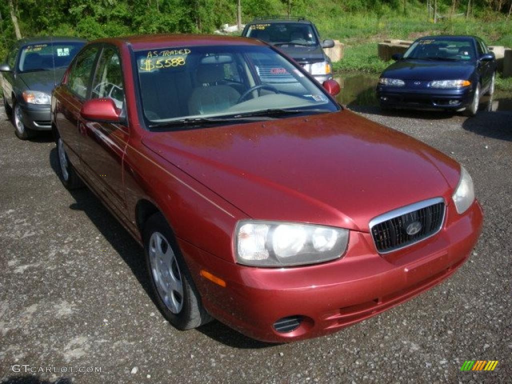 2003 Elantra GLS Sedan - Chianti Red / Beige photo #1