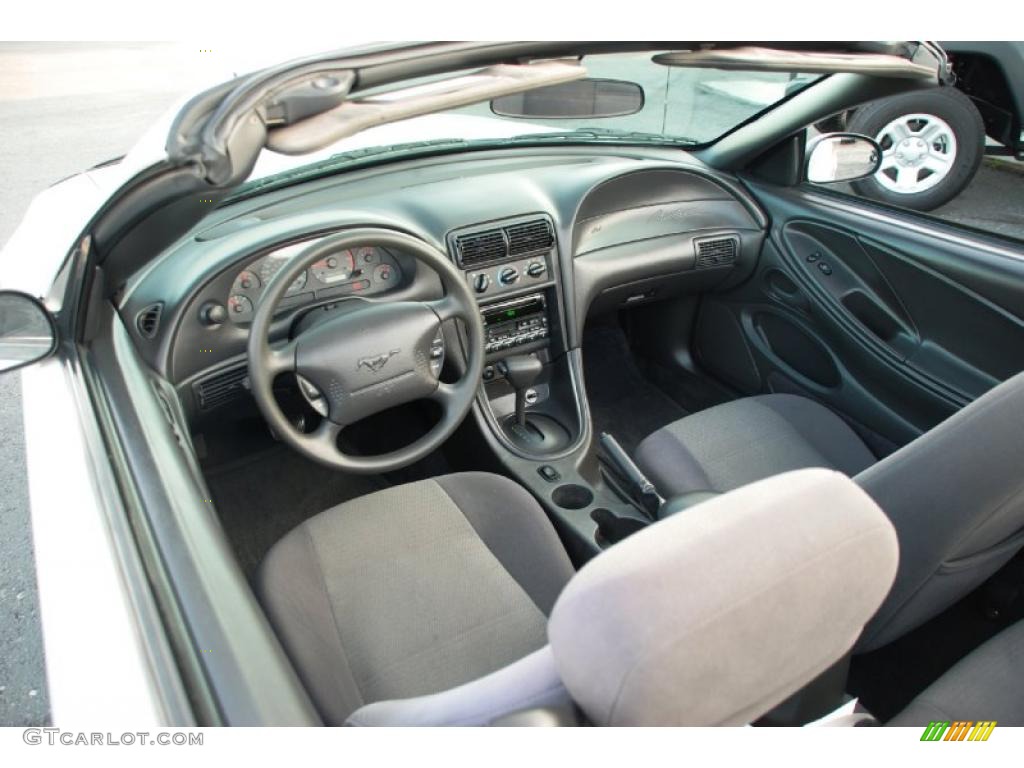 2001 Mustang V6 Convertible - Oxford White / Medium Graphite photo #20