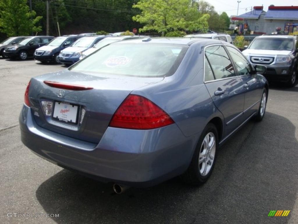 2007 Accord EX-L Sedan - Cool Blue Metallic / Gray photo #4