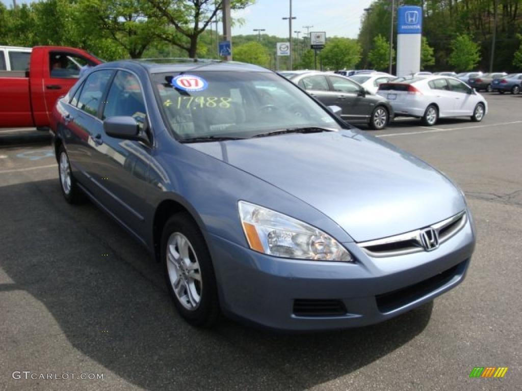 2007 Accord EX-L Sedan - Cool Blue Metallic / Gray photo #5