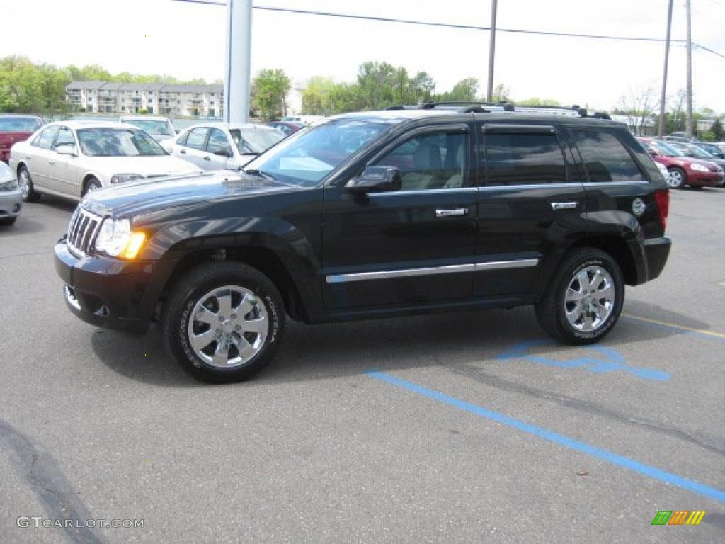 2008 Grand Cherokee Overland 4x4 - Black / Dark Khaki/Light Graystone photo #7