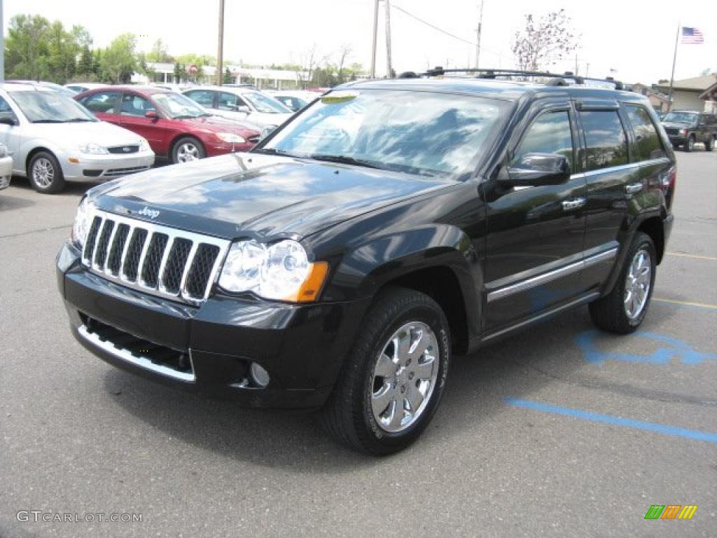 2008 Grand Cherokee Overland 4x4 - Black / Dark Khaki/Light Graystone photo #8