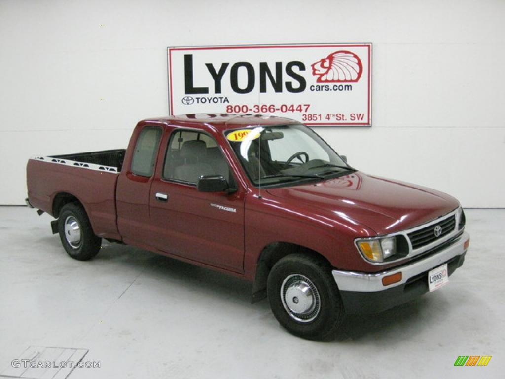 1996 Sunfire Red Pearl Toyota Tacoma V6 Extended Cab 29483225 Photo 4