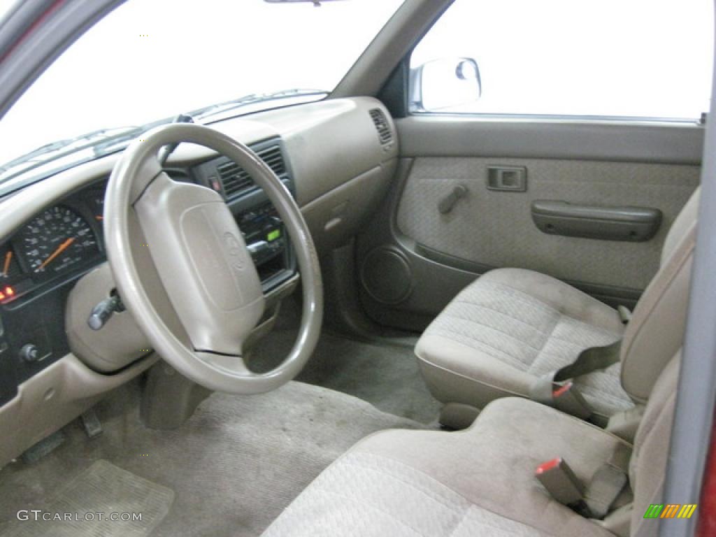 1996 Tacoma V6 Extended Cab - Sunfire Red Pearl / Beige photo #2