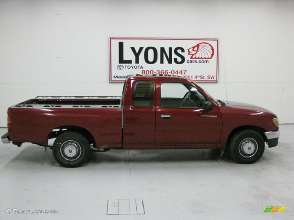 1996 Tacoma V6 Extended Cab - Sunfire Red Pearl / Beige photo #10