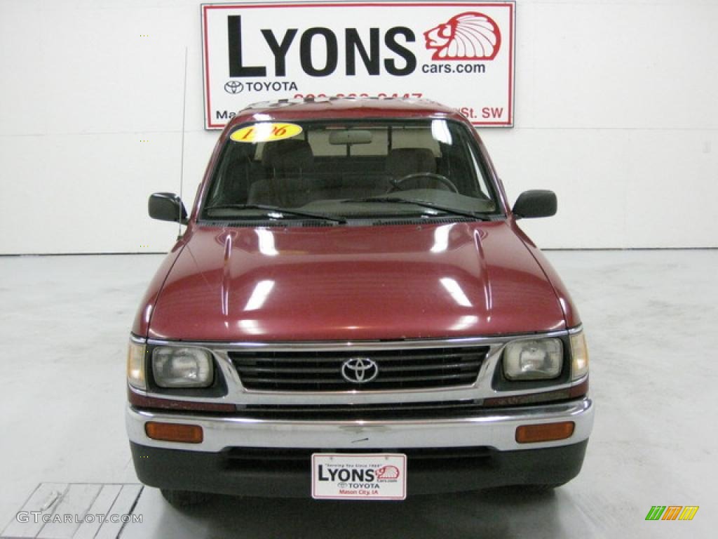 1996 Tacoma V6 Extended Cab - Sunfire Red Pearl / Beige photo #12