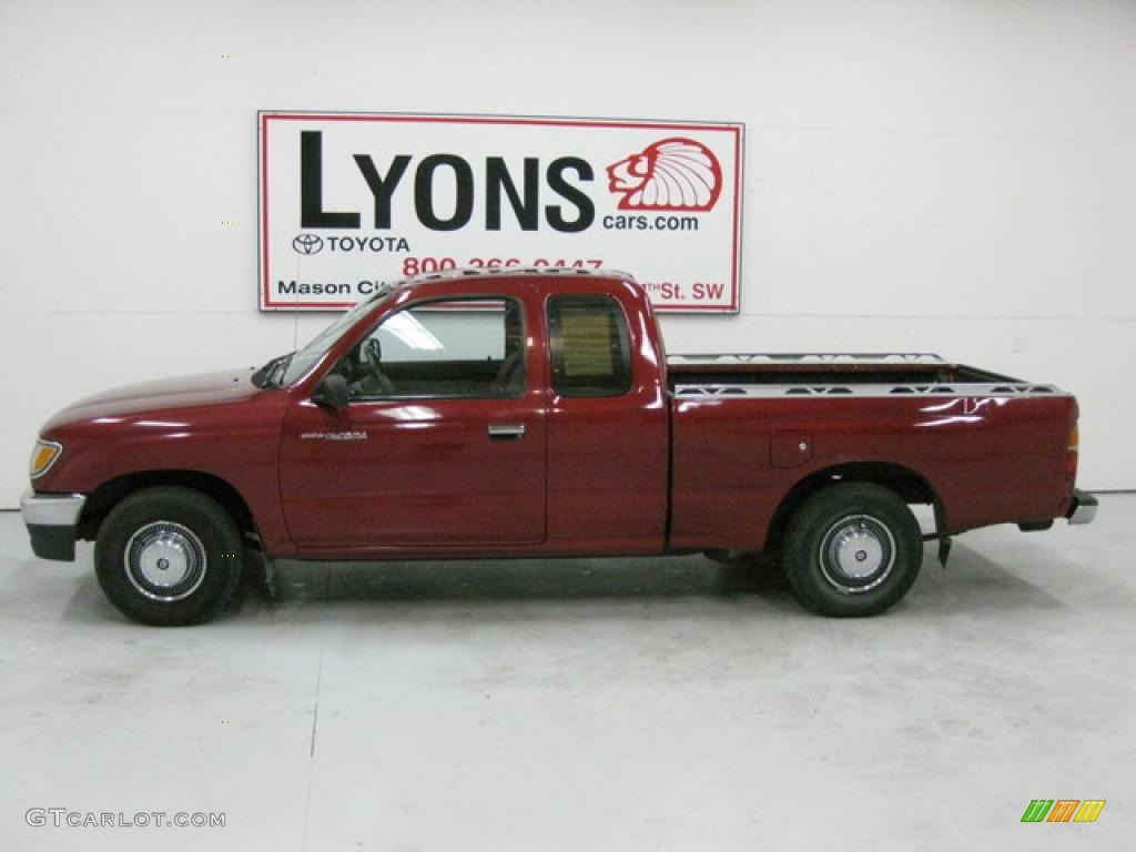 1996 Tacoma V6 Extended Cab - Sunfire Red Pearl / Beige photo #13