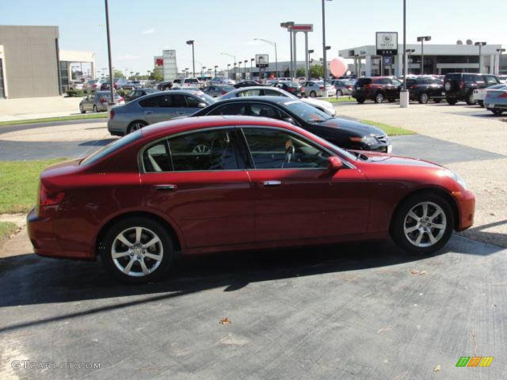 2006 G 35 Sedan - Laser Red Pearl / Graphite photo #3