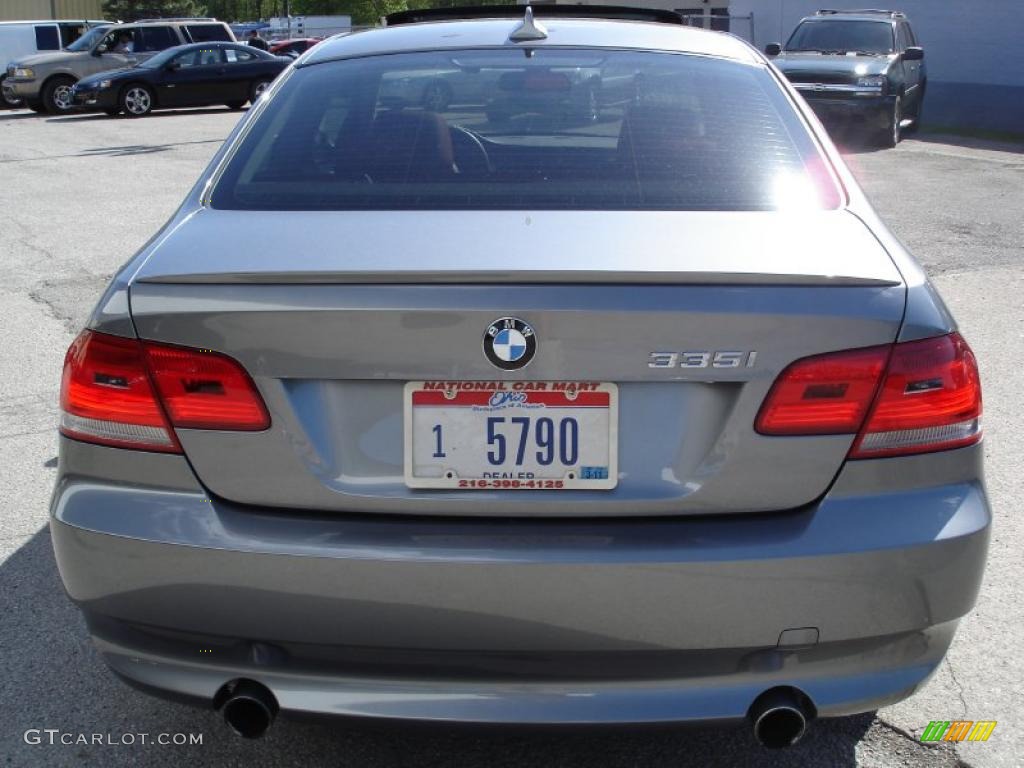 2008 3 Series 335i Coupe - Space Grey Metallic / Coral Red/Black photo #7