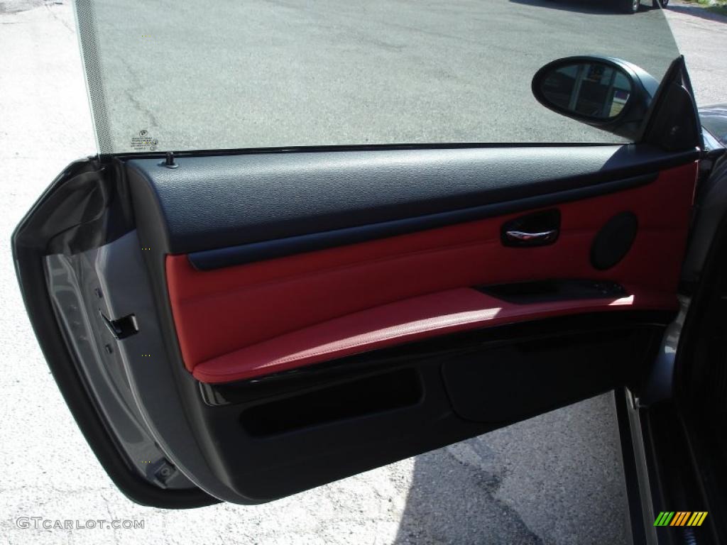2008 3 Series 335i Coupe - Space Grey Metallic / Coral Red/Black photo #9