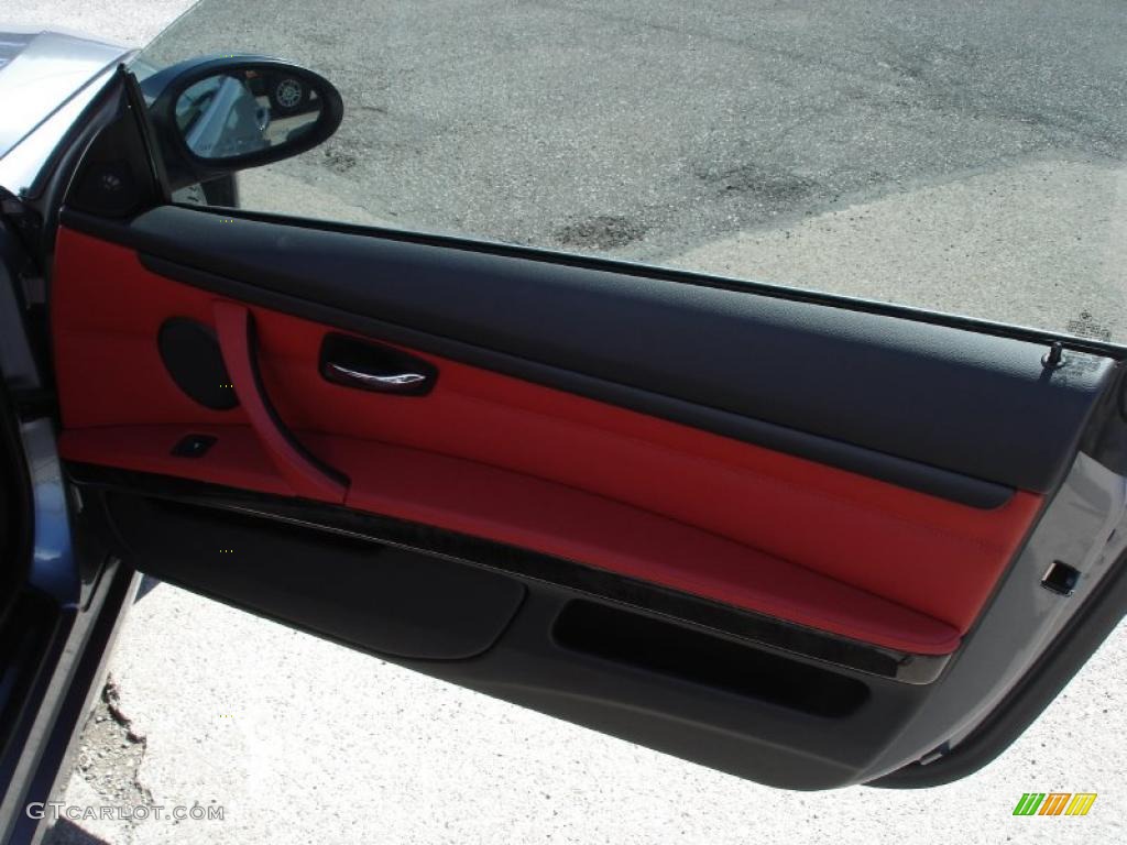 2008 3 Series 335i Coupe - Space Grey Metallic / Coral Red/Black photo #29