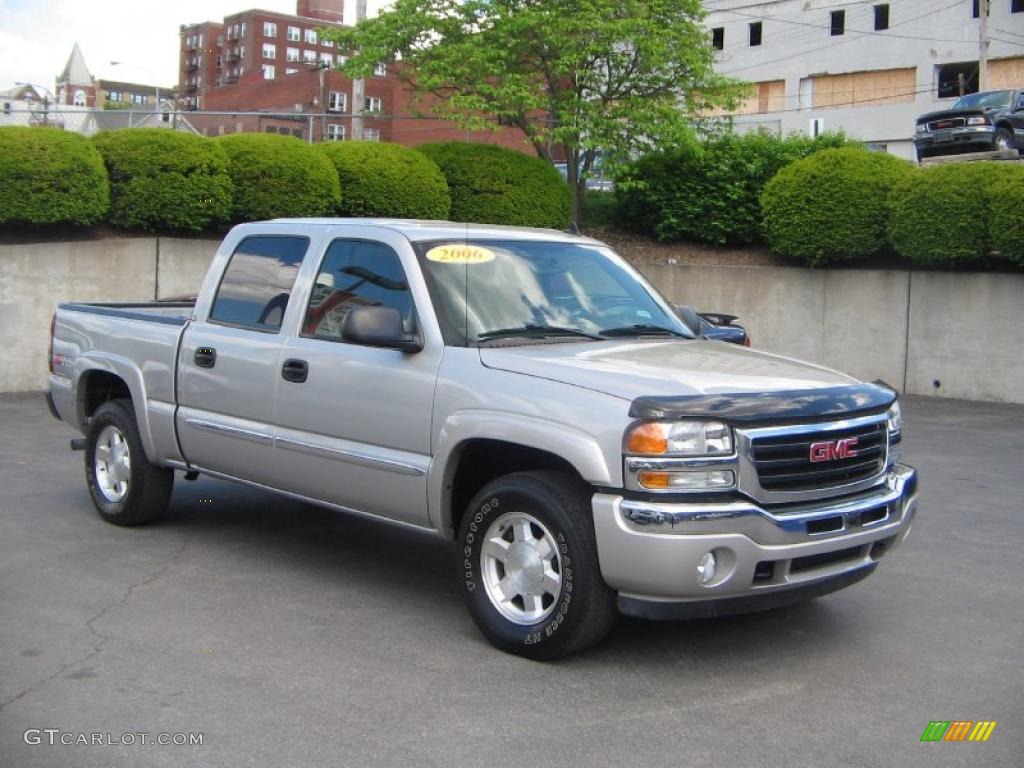 2006 Sierra 1500 SLT Crew Cab 4x4 - Silver Birch Metallic / Dark Pewter photo #8