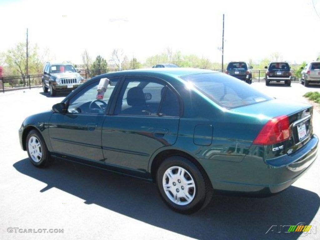 2002 Civic LX Sedan - Clover Green Metallic / Beige photo #4