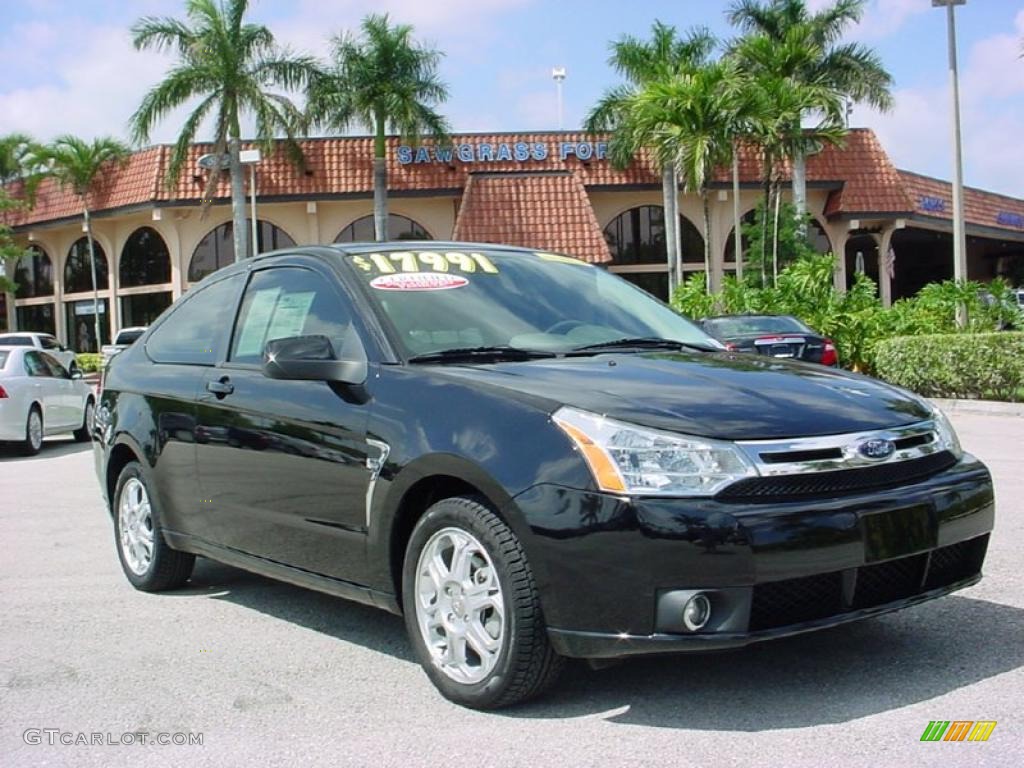 2008 Focus SES Coupe - Black / Medium Stone photo #1