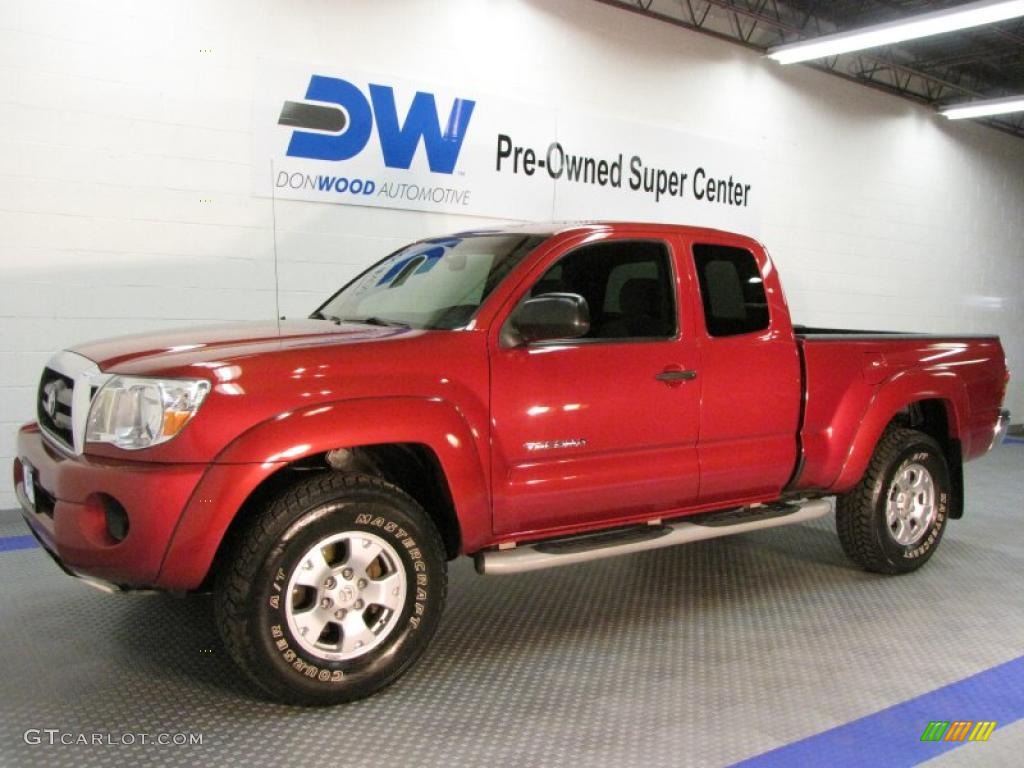 2006 Tacoma Access Cab 4x4 - Radiant Red / Graphite Gray photo #1