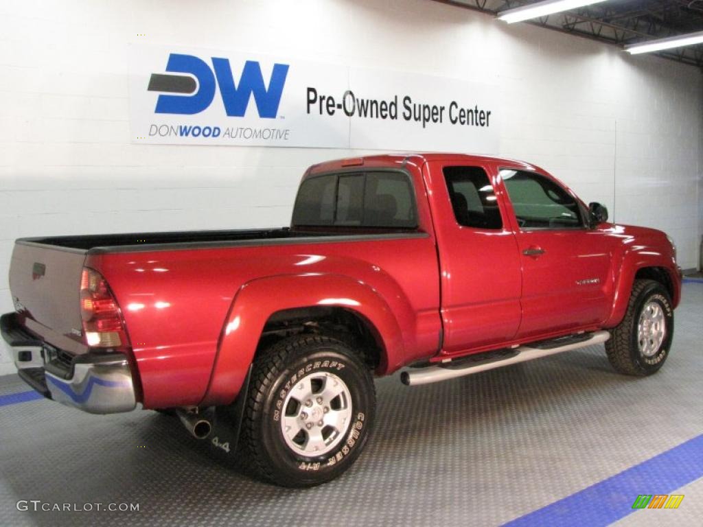 2006 Tacoma Access Cab 4x4 - Radiant Red / Graphite Gray photo #4