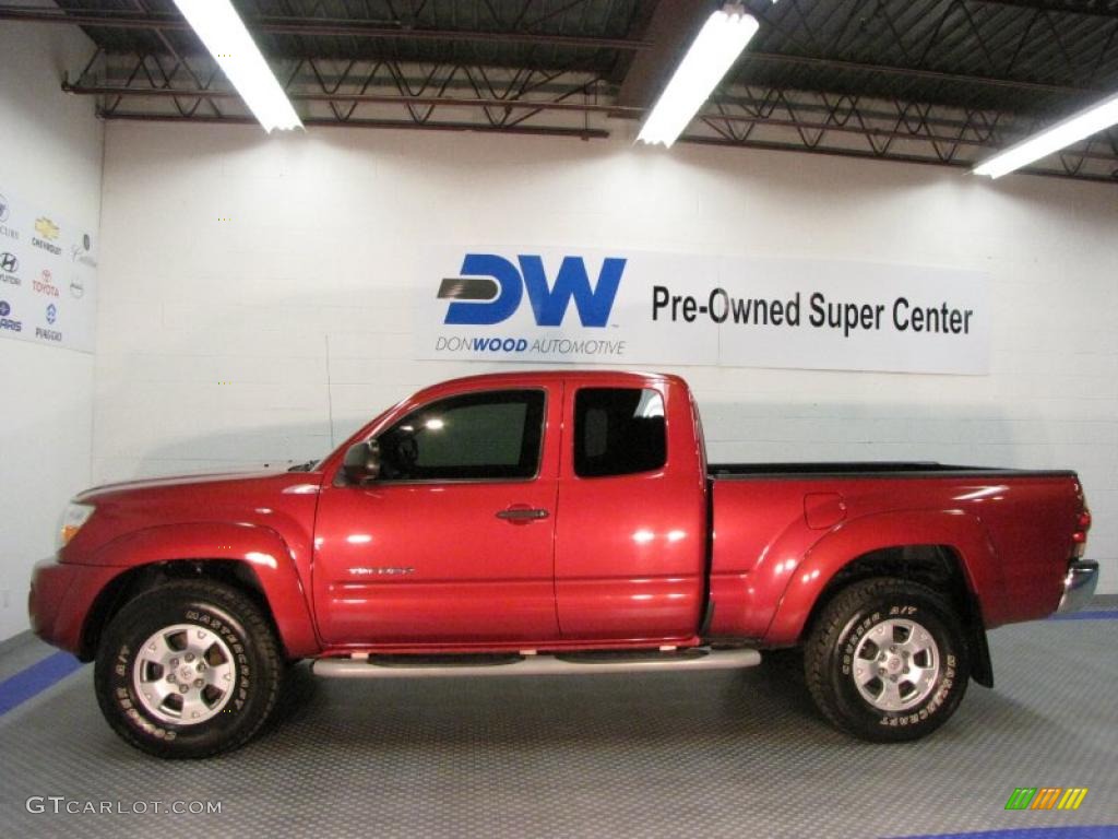 2006 Tacoma Access Cab 4x4 - Radiant Red / Graphite Gray photo #5