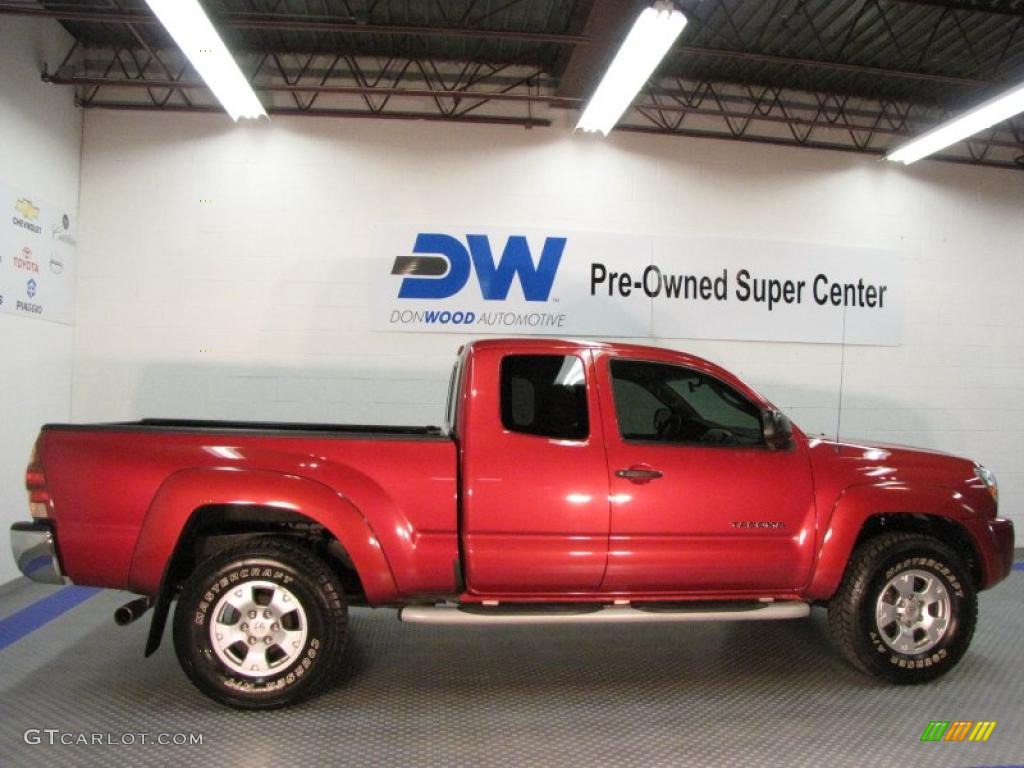 2006 Tacoma Access Cab 4x4 - Radiant Red / Graphite Gray photo #6