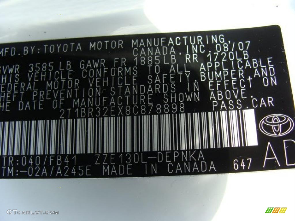 2008 Corolla LE - Super White / Beige photo #15
