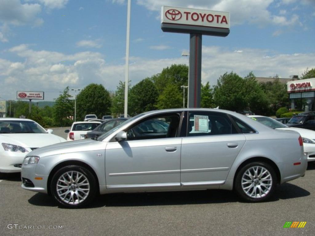 2008 A4 2.0T quattro Sedan - Light Silver Metallic / Black photo #3