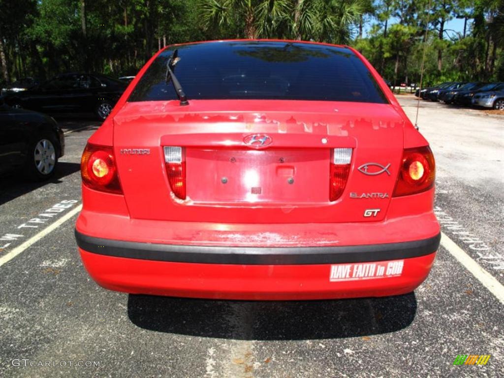 2002 Elantra GT Hatchback - Rally Red / Gray photo #4