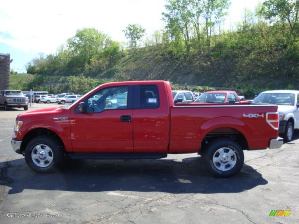 2010 F150 XLT SuperCab 4x4 - Vermillion Red / Medium Stone photo #6