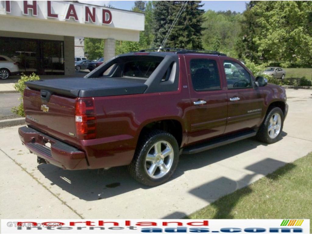 2008 Avalanche LTZ 4x4 - Deep Ruby Red Metallic / Ebony/Light Cashmere photo #2