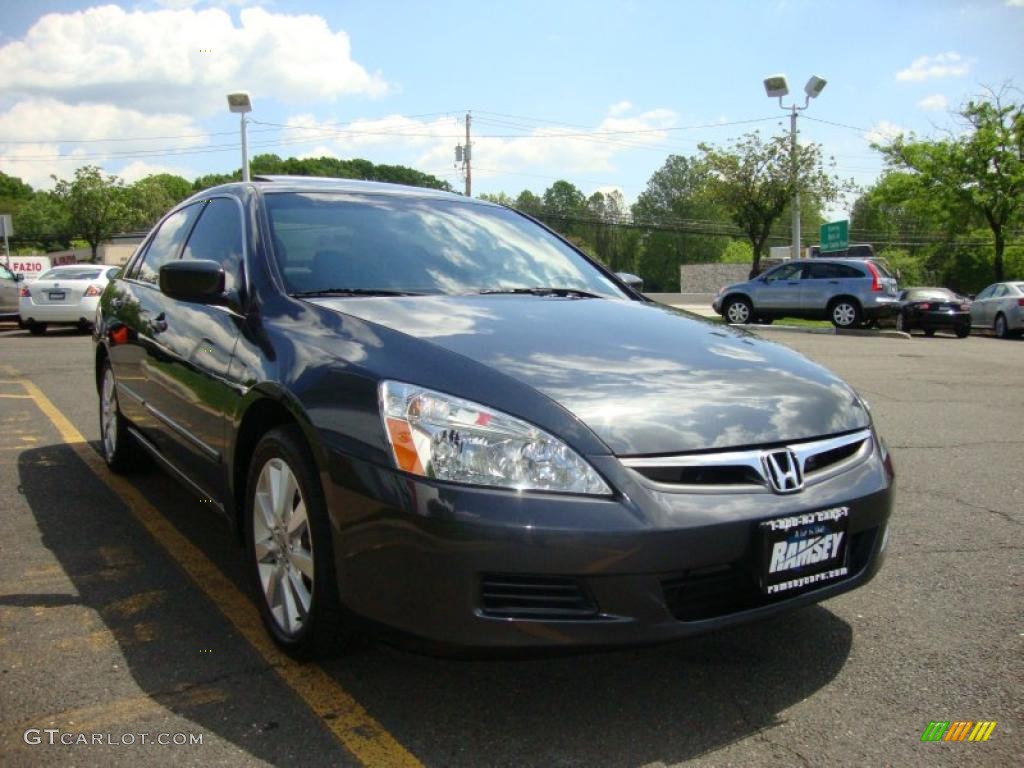 2007 Accord EX-L V6 Sedan - Graphite Pearl / Gray photo #15