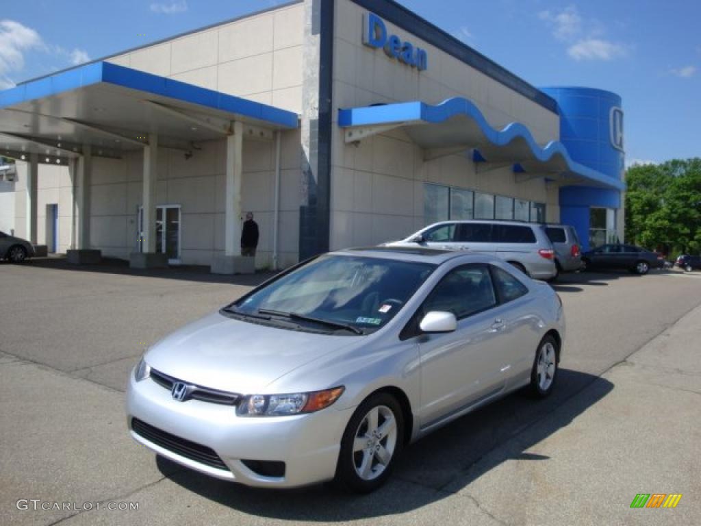 2006 Civic EX Coupe - Alabaster Silver Metallic / Black photo #1