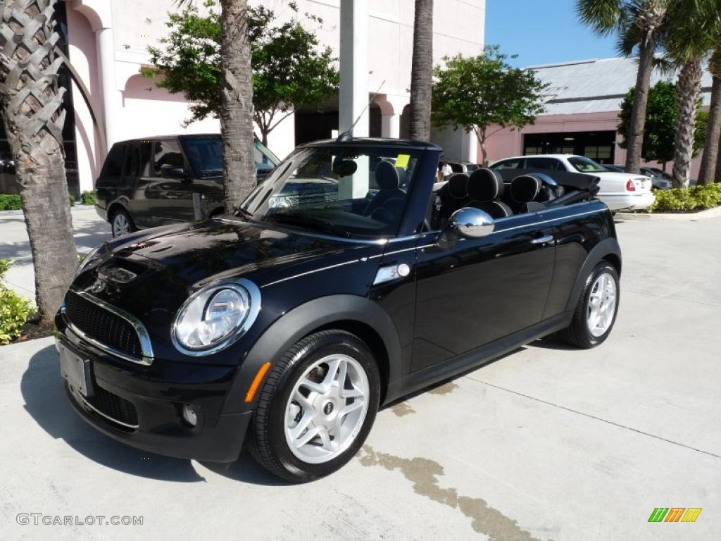 2009 Cooper S Convertible - Midnight Black / Lounge Carbon Black Leather photo #1