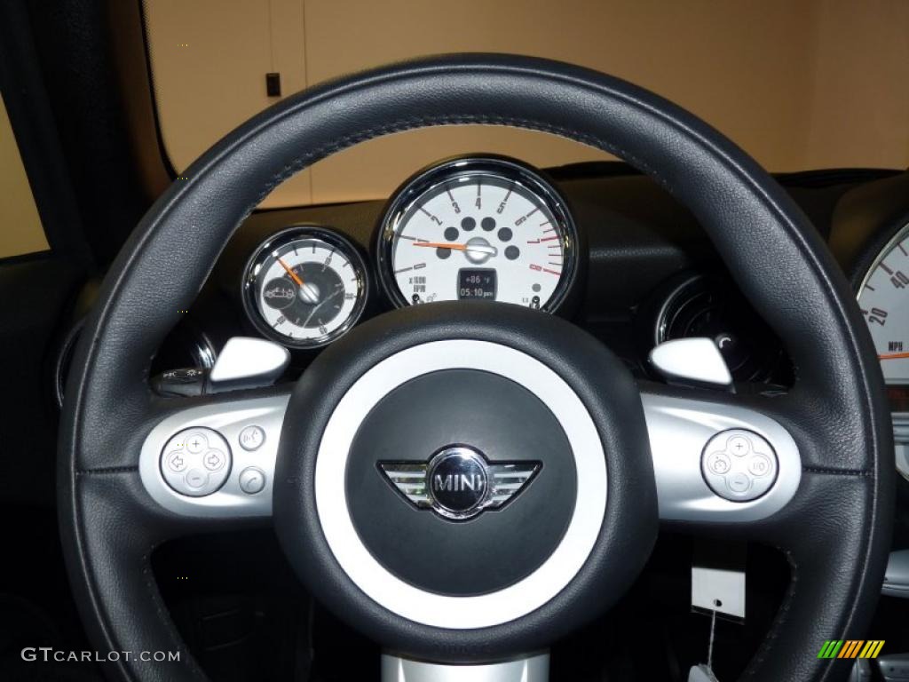 2009 Cooper S Convertible - Midnight Black / Lounge Carbon Black Leather photo #37