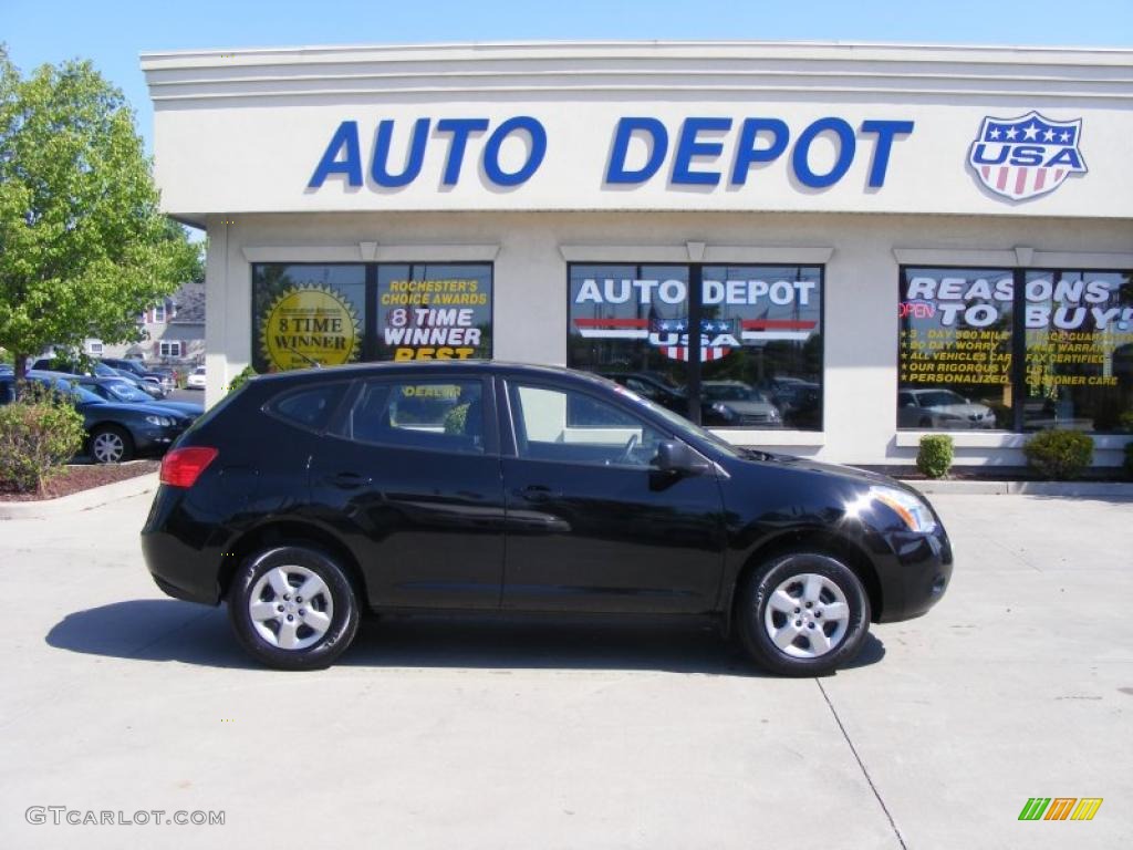 2009 Rogue S AWD - Wicked Black / Black photo #1