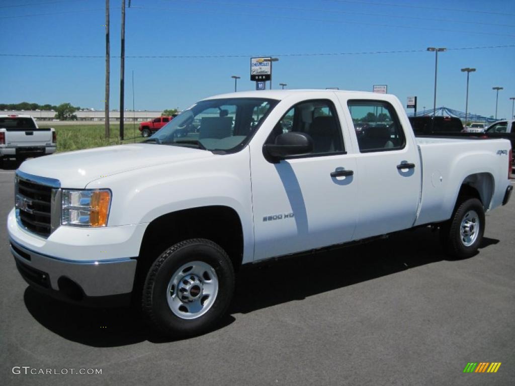 2010 Sierra 2500HD Work Truck Crew Cab 4x4 - Summit White / Dark Titanium photo #1