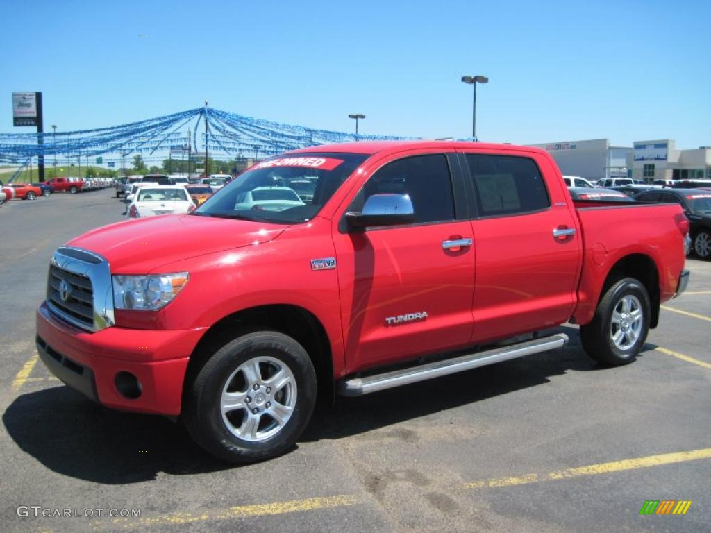 2007 Tundra Limited CrewMax 4x4 - Radiant Red / Graphite Gray photo #1