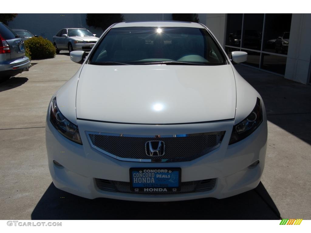 2010 Accord EX-L V6 Coupe - White Diamond Pearl / Ivory photo #3