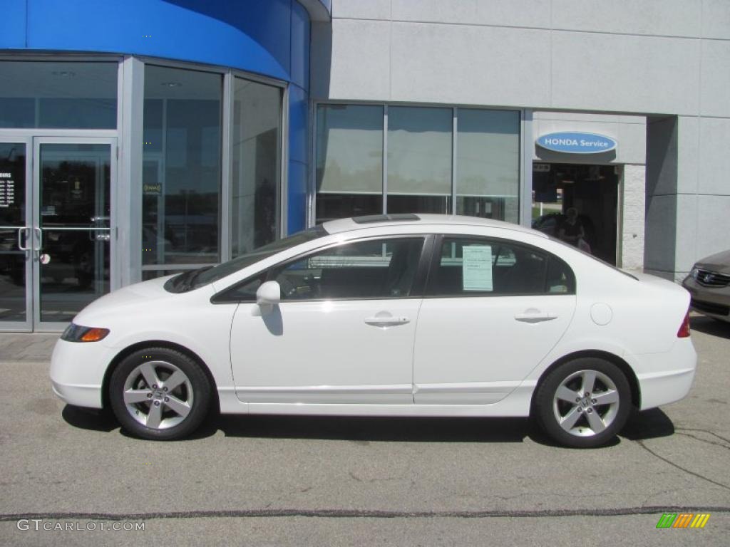 2007 Civic EX Sedan - Taffeta White / Ivory photo #3