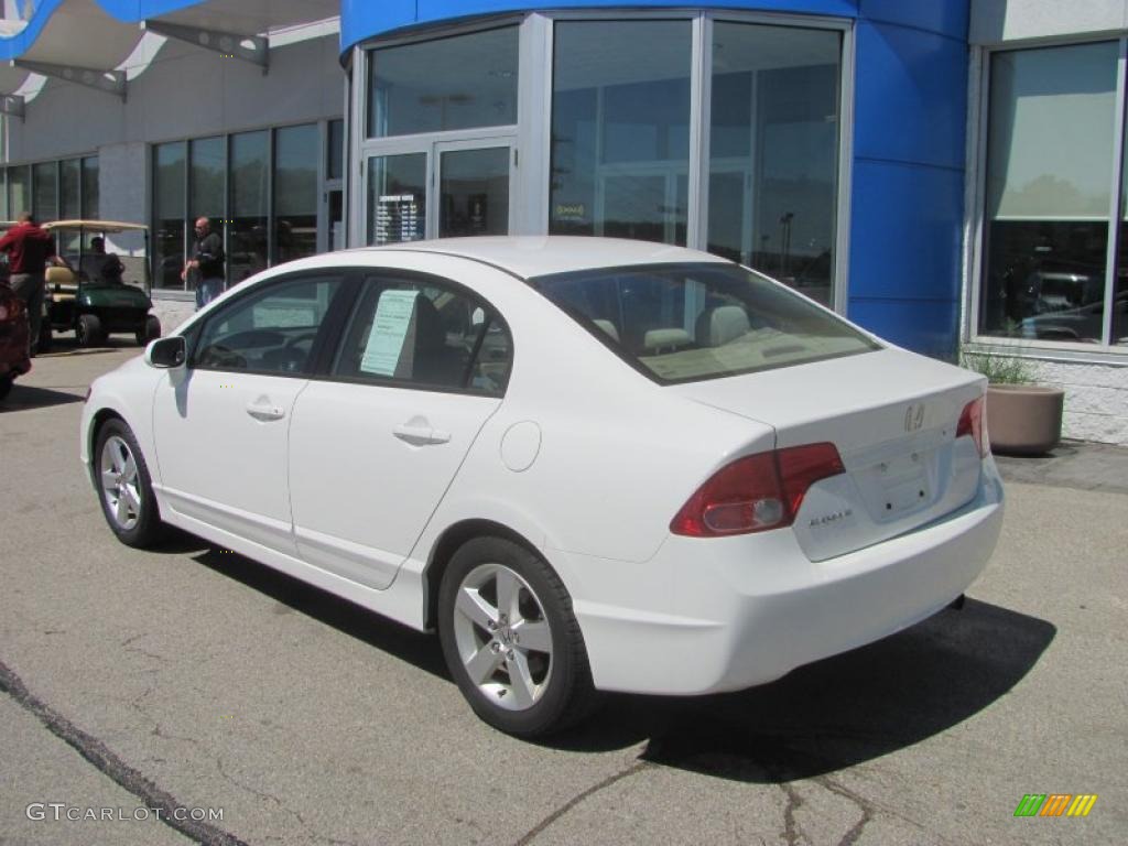 2007 Civic EX Sedan - Taffeta White / Ivory photo #4