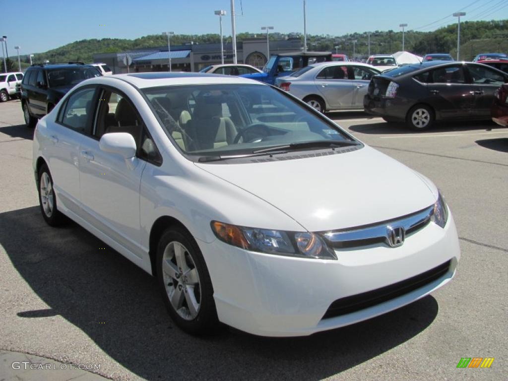 2007 Civic EX Sedan - Taffeta White / Ivory photo #10