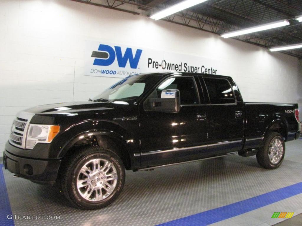 2010 F150 Platinum SuperCrew 4x4 - Tuxedo Black / Sienna Brown Leather/Black photo #2