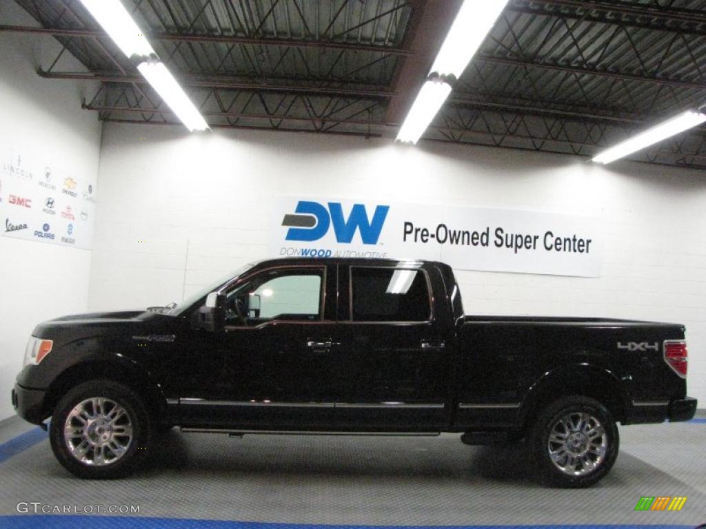 2010 F150 Platinum SuperCrew 4x4 - Tuxedo Black / Sienna Brown Leather/Black photo #5
