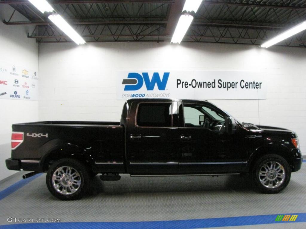 2010 F150 Platinum SuperCrew 4x4 - Tuxedo Black / Sienna Brown Leather/Black photo #6