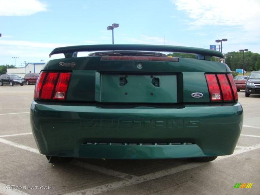2001 Mustang V6 Convertible - Tropic Green metallic / Medium Parchment photo #4