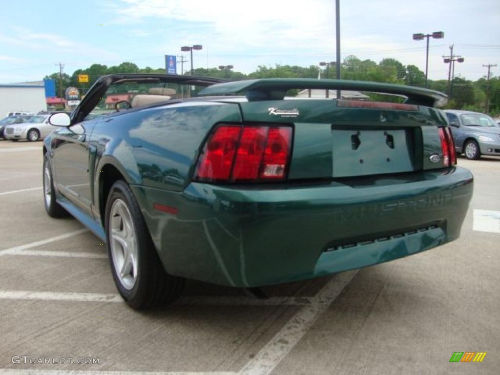 2001 Mustang V6 Convertible - Tropic Green metallic / Medium Parchment photo #5